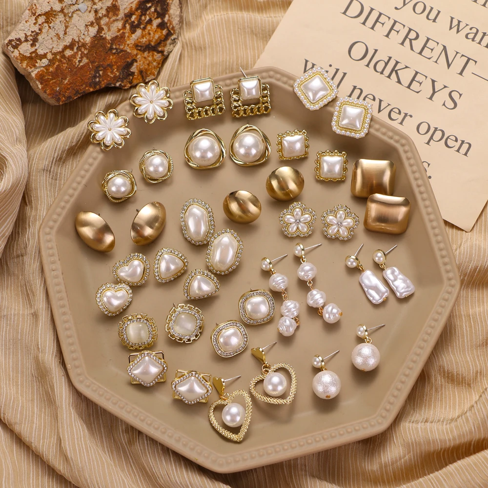 

New Fashion Contracted Pearl Fine Earrings Joker Sweet Elegant Temperament Women Drop Earrings Korean Trend Accessories 2021