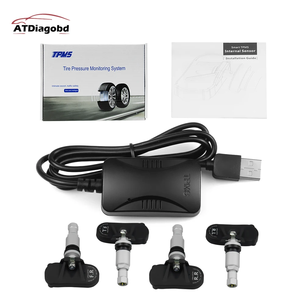 Vstm USB Android TPMS автомобильная система контроля давления в шинах дисплей 4 внутренних датчика Android навигация сигнализация давления в шинах