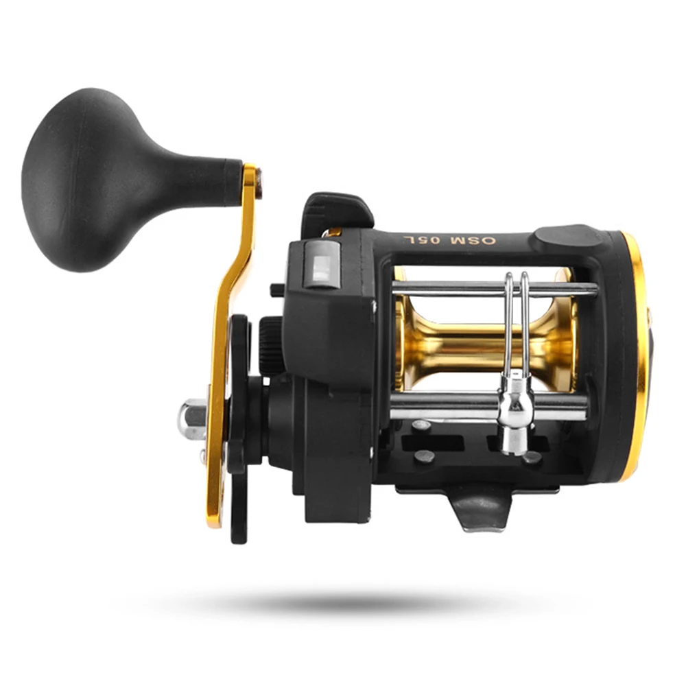 

Full Metal Trolling Fishing Reels Right Hand Drum Wheel Boat Sea Fishing Reel built-in line counter 6.0:1Gear Ratio max Drag10kg