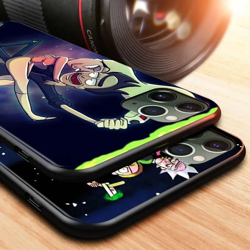 

Ricks Anime Mortys For Apple iPhone 12 Pro Max Mini 11 Pro XS Max X XR 6S 6 7 8 Plus 5S SE2020 Black Phone Case