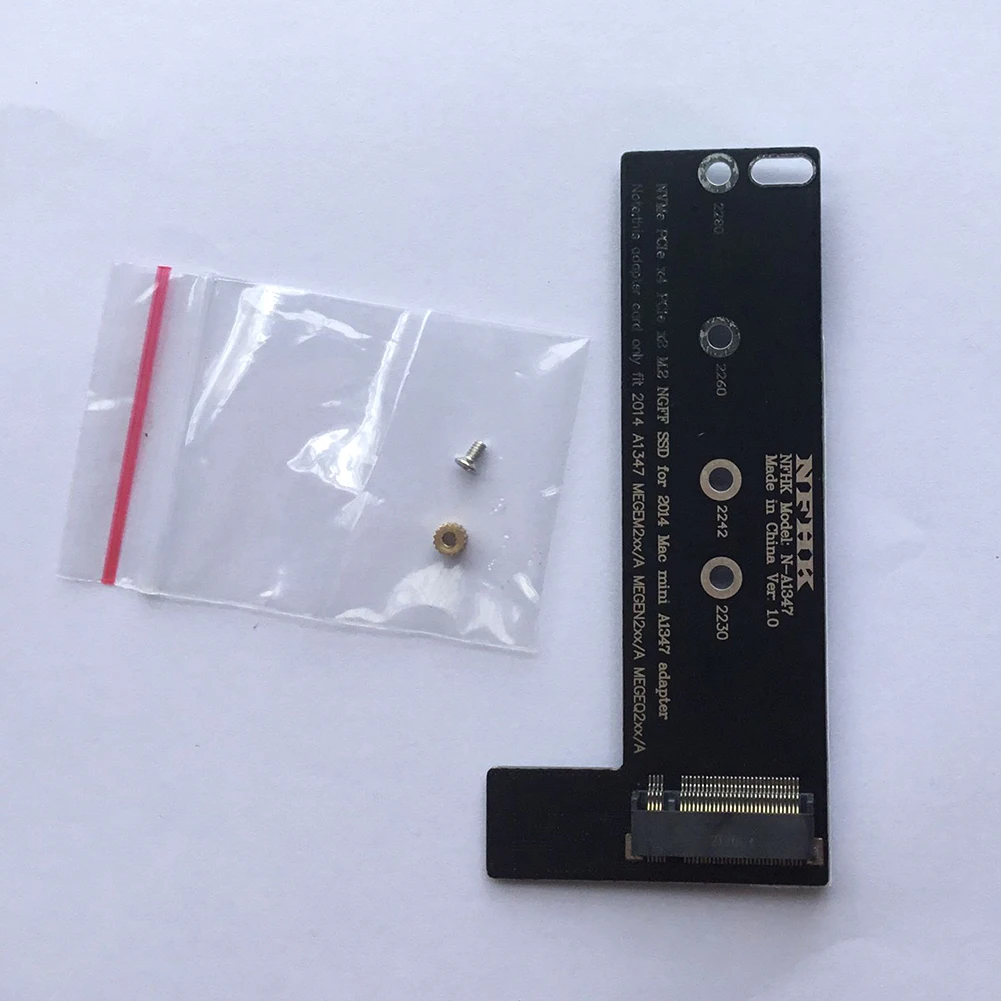 

M.2 NVME SSD PCIE x4 x2 to Slot Converter Adapter Low Profile Bracket for Late 2014 Mac Mini A1347 Card for Apple