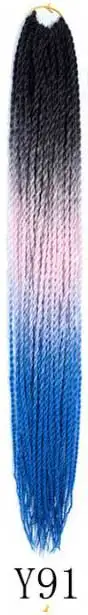 Qphair Ombre Сенегальские вьющиеся волосы крючком косы 24 дюйма 30 корней/упаковка синтетические плетеные волосы для женщин черные кроличьи волосы - Цвет: y91