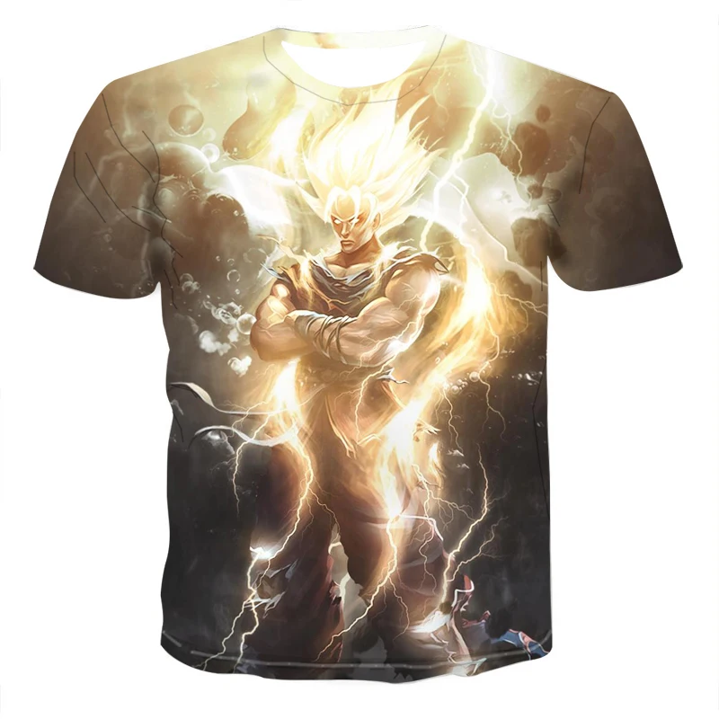 

2021T-shirt cool fashion prints 3d of goku vegetation, cartoon shirt z, summer character