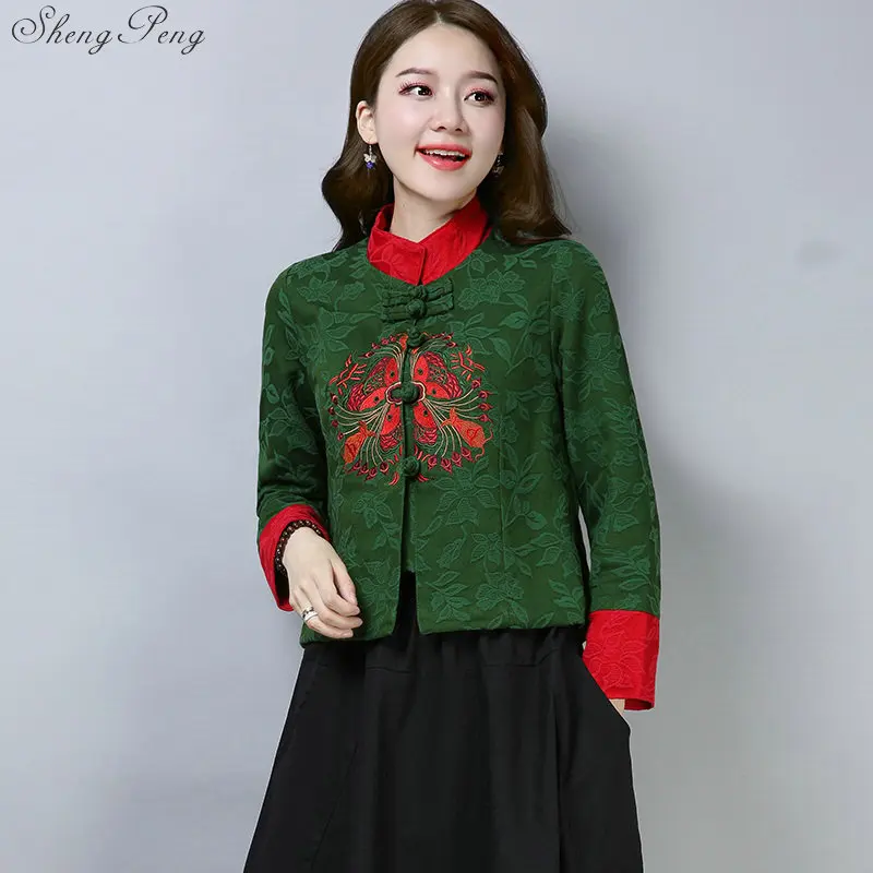 Традиционная китайская одежда для женщин китайские Рубашки Топы в китайском