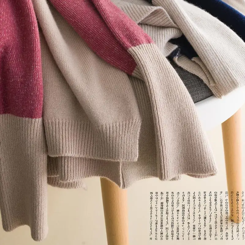 

BELIARST Autumn and Winter New High Collar 100% Pure Cashmere Sweater Women Thick Pullover Loose Casual Sweater Large Size