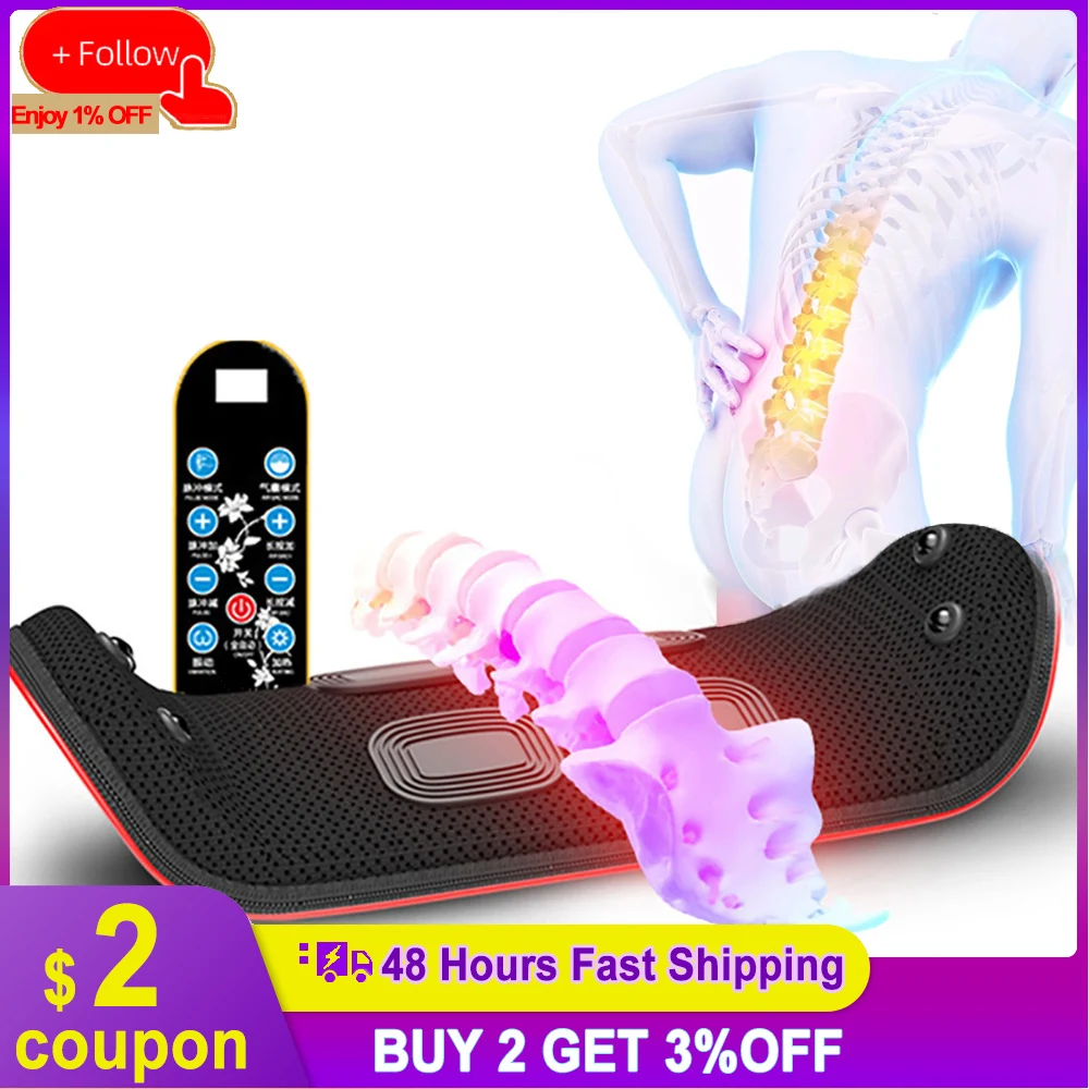 

Electric Waist Massager Lumbar Traction Device Inflatable Hot Compress Lumbar Spine Support Massage Device Back Relieve Pain