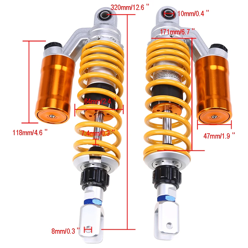 Универсальный мотоциклетный амортизатор POSSBAY 320 мм задняя подвеска для Yamaha Motor