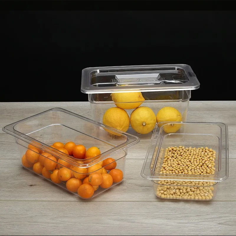 Пластиковая прозрачная прямоугольная коробка для хранения мороженого банка