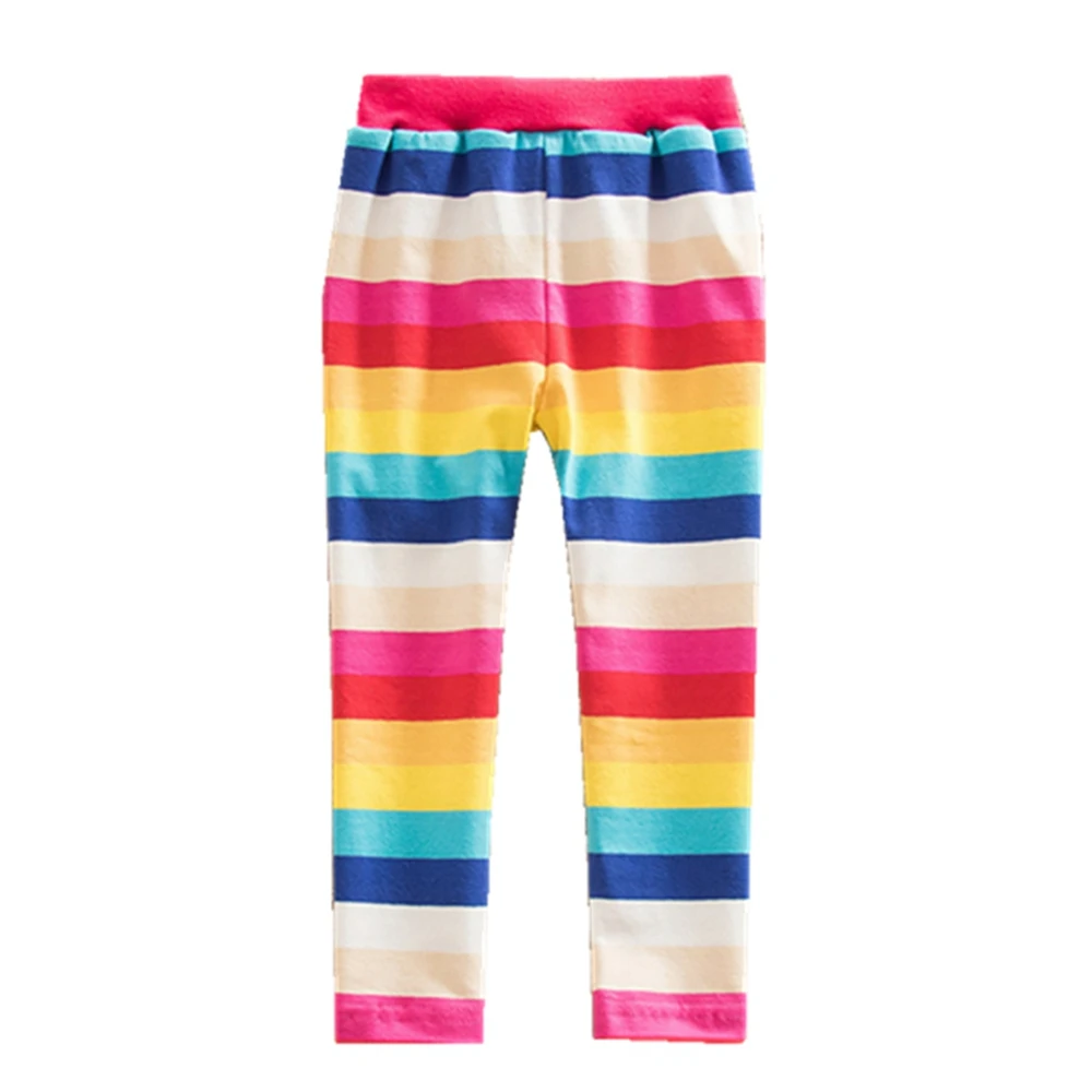 F5088-Pants-Color-2 JUXINSU/Хлопковое платье с длинными рукавами и рисунком единорога в радужную полоску с цветочным рисунком для девочек - Цвет: F5088-Pants-Color-2
