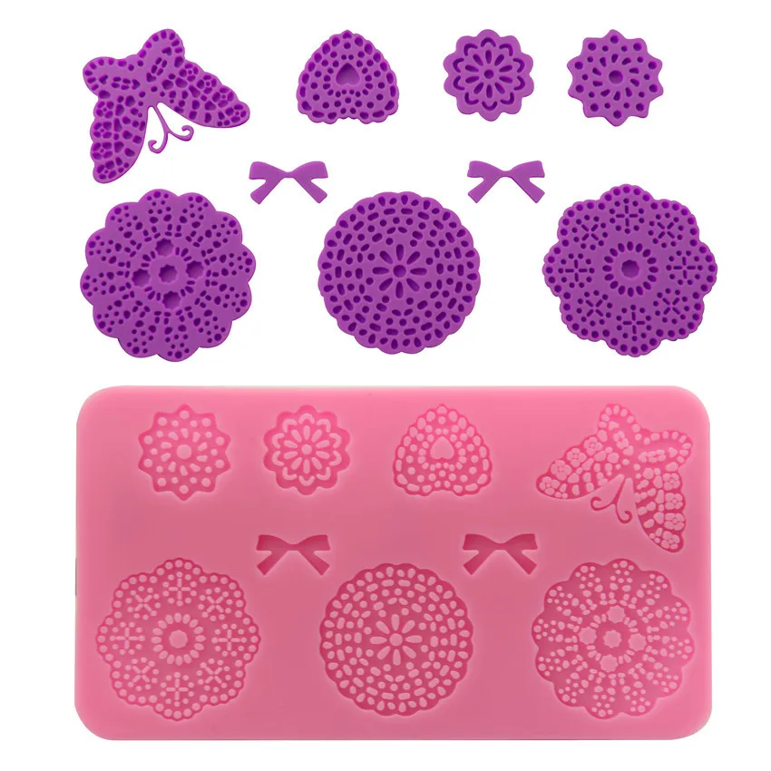 

Butterfly Flower Lace Silicone Mold Kitchen Baking Decoration Tool Resin DIY Cake Chocolate Dessert Fondant Moulds Accessories