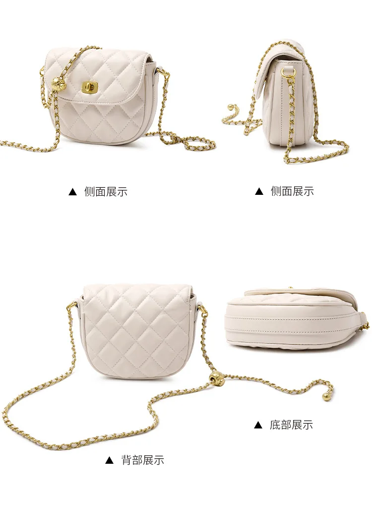 

Ling, Chain Bag Female 2021 New Tide Web Celebrity Saddle Bag Texture Ins Popular Fashion Joker Inclined Shoulder Bag