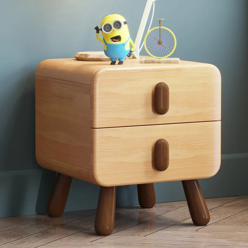 

Nordic Solid Wood Bed Simple Innocence And Childlike Bedside Table Children's Bedroom Suite Furniture 637