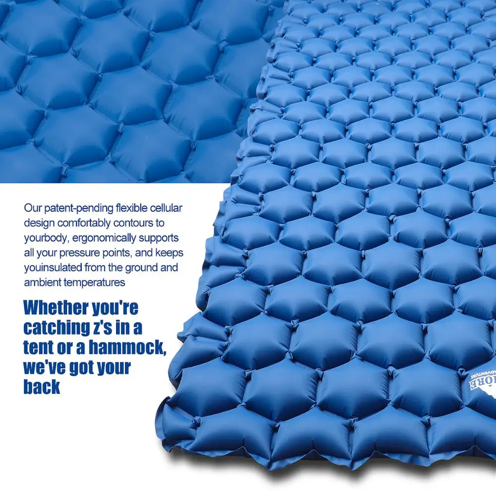 Туристический коврик надувной мешок ультралегкий портативный для отдыха на