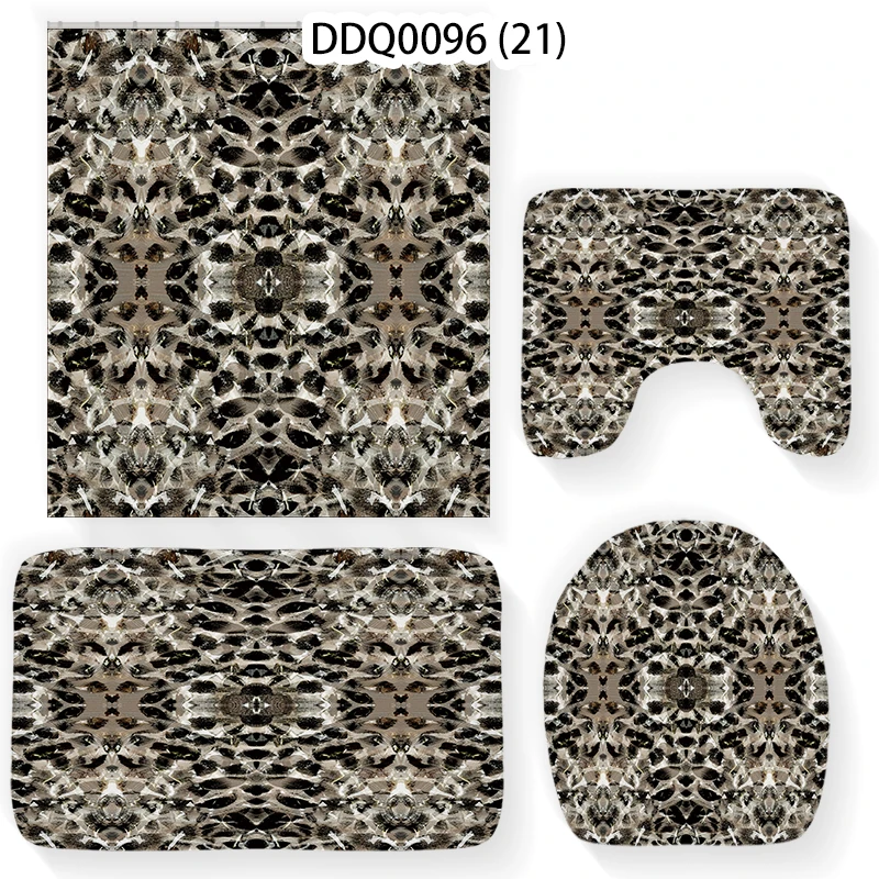 

Vintage Oil Painting Shower Curtain Set Waterproof Bath Carpet Cover Toilet Lid Seat Cover Bath Non-slip Mat Rug Bath Decor