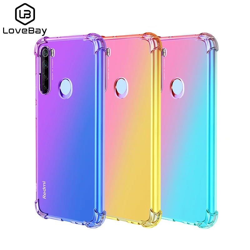 Для Xiao mi подушка безопасности анти-осень радуга градиент прозрачные чехлы для
