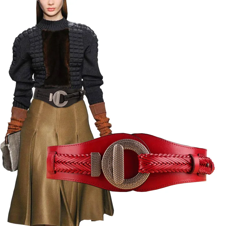 

2020 New women fashion vintage real leather belt ladies for coat and dress useful clothes accessory belts wide belt for women