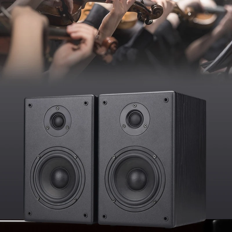 40Вт 5-дюймовый пассивный двухполосный акустический громкоговоритель стерео для домашнего телевизора в гостиной на полке для книг с мощными низкими частотами и компьютерным аудио на стол.