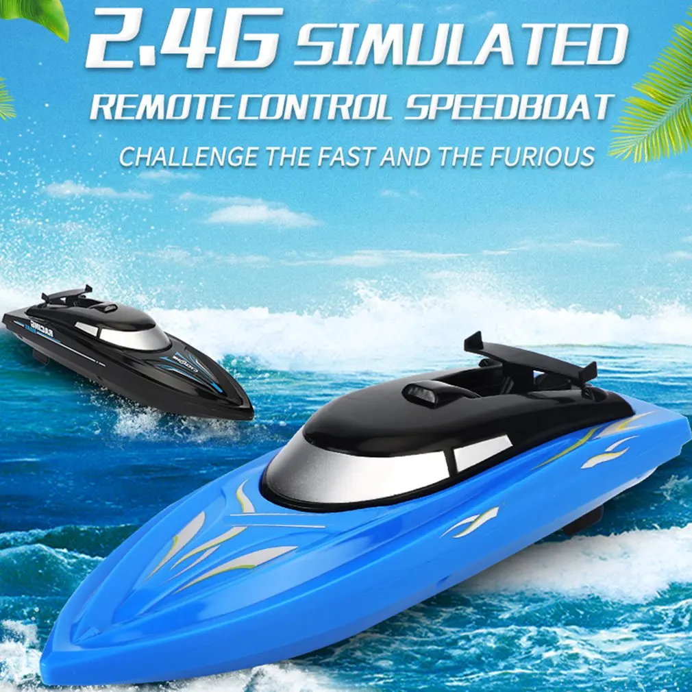 

2.4G Remote Control Boat Speedboat Yacht Children Competition Boat Water Toy 30km Per Hour Waterproof Gauge Racing Ship RC Toy