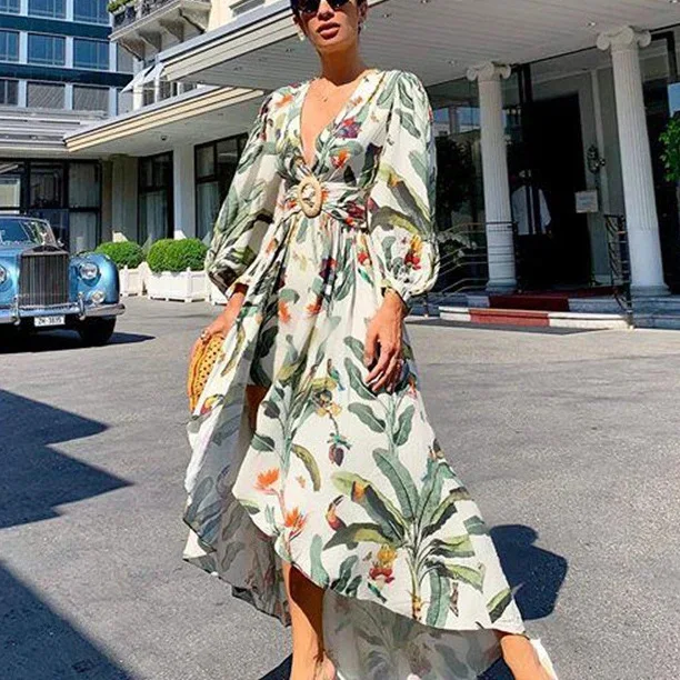

2021 European and American new style women's dress sexy one-shoulder dress