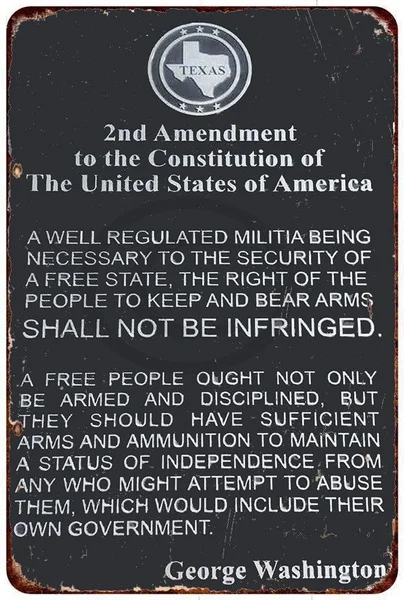 

The 2nd Amendment George Washington Vintage Reproduction Metal Sign