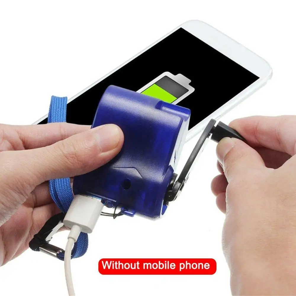 USB Phone Charger Charging Emergency Hand Crank Power Dynamo Portable For Camping Hiking Outdoor Mobile SOS EDC tools | Мобильные