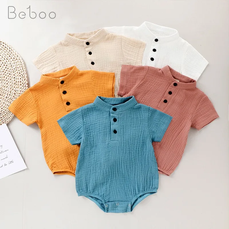 

Baby Boys Bodysuit Newborn Clothes Ins Summer Twins Climbing Jumpsuit For Girls Cute Cartoon Short Sleeve Clothing 0-24m Infants