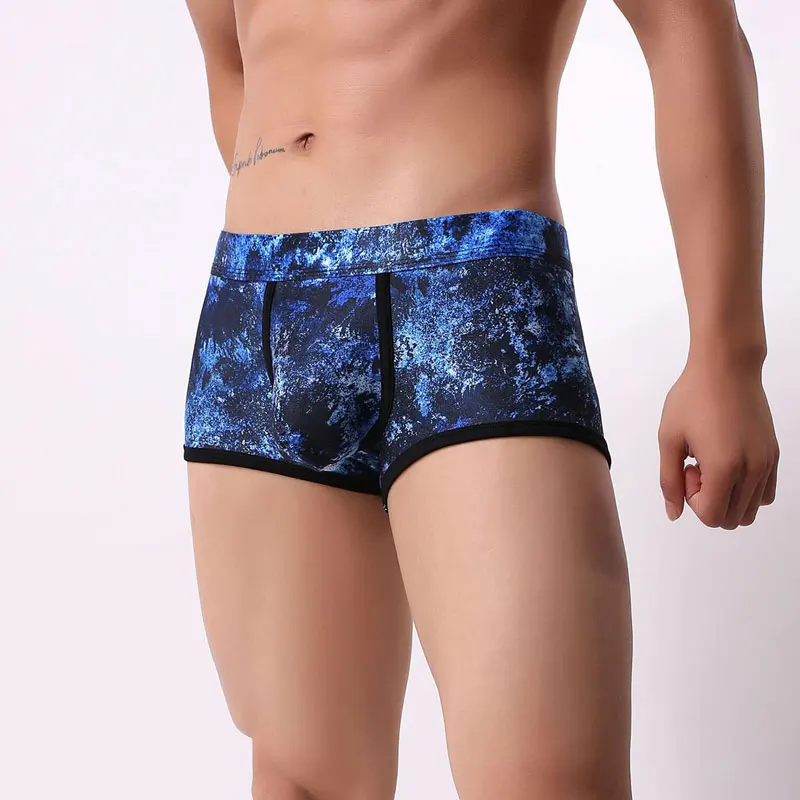 Сексуальные мужские боксеры с выпуклым U образным карманом низкой посадкой