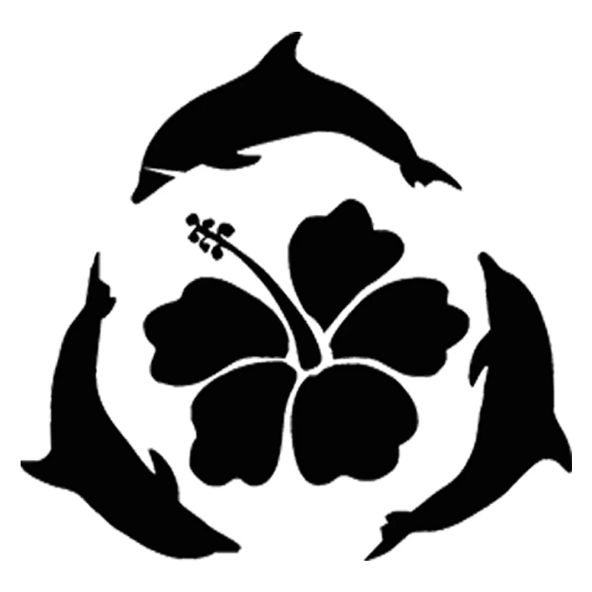

Swimming Dolphins Hibiscus Flower Wall Home Glass Car Sticker Vinyl Decals Window Door Laptop Truck,10cm*10cm