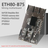 eth80 b75 80mm 8 graphics card desktop computer mining motherboard 8x pci express 16x lga1155 ddr3 miner board no cpu