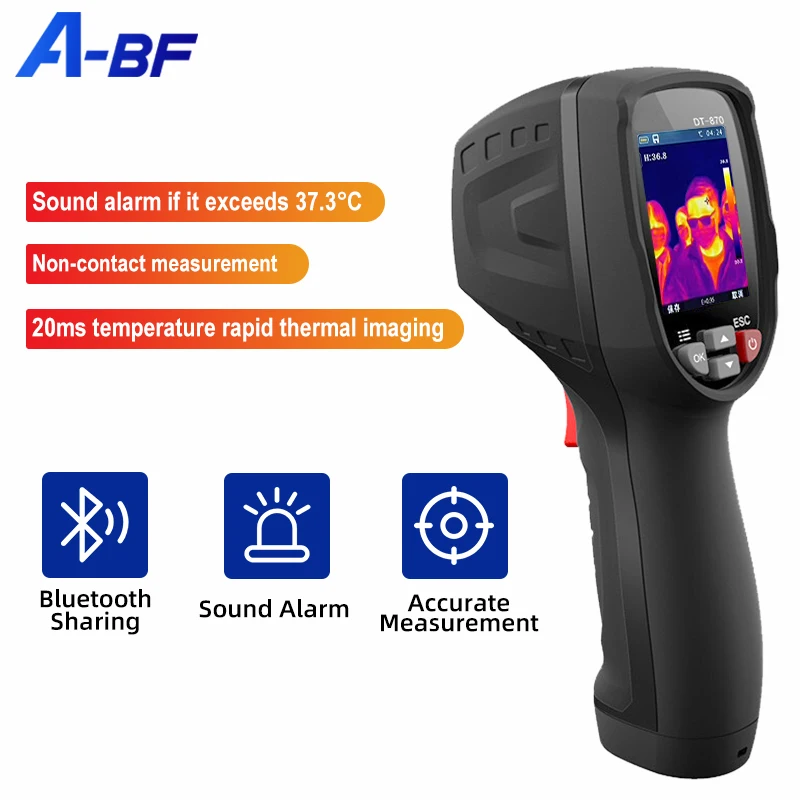 

A-BF DT-870Y Infrared Thermal Imager Temperature Screening Phone Bluetooth Thermal Camera High Temperature Gun Alarm