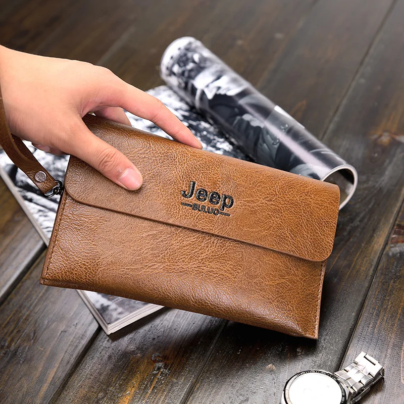 

Men's Day Clutches Handbag Fashion Trend Hand Grab Bag Business Double Hand Holder Bag Men Purse Soft PU Leather Large Capacity