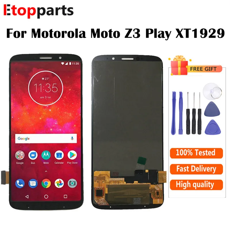 Полный ЖК дисплей для Motorola Moto Z3 Play с сенсорным экраном в сборе черные запасные