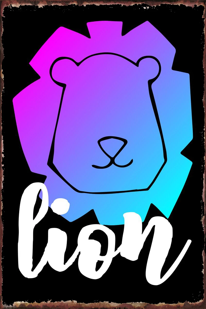

Neon Lion Animal 3 Wall Decor Room Decoration Retro Vintage Metal Sign Tin Sign Tin Plates For Art Cafe Pub Home Club Man Cave