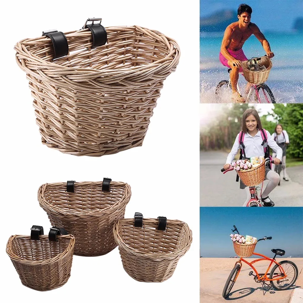 Плетеная D образная велосипедная корзина винтажные фотокорзины балансирующие