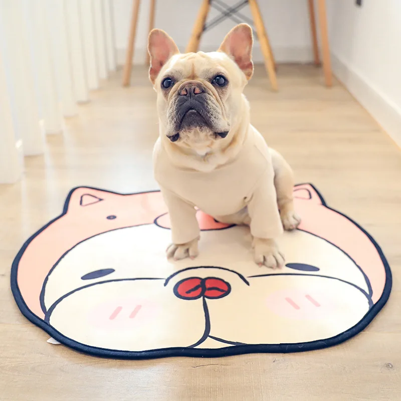 

Симпатичный коврик для домашних животных с головой свиньи, специальный напольный коврик для домашних животных, всесезонный коврик с криста...