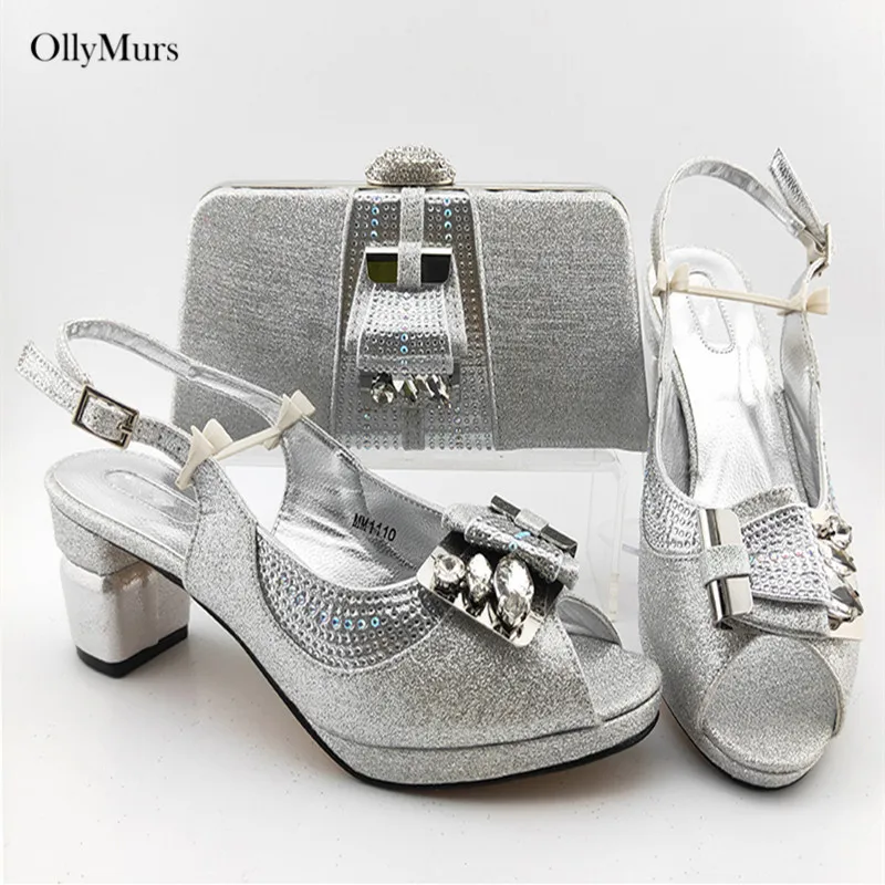 

Latest African Women Shoes And Bag Set For Party High Quality Italian Ahoes And Bags To Match For Party Large Size 38-43