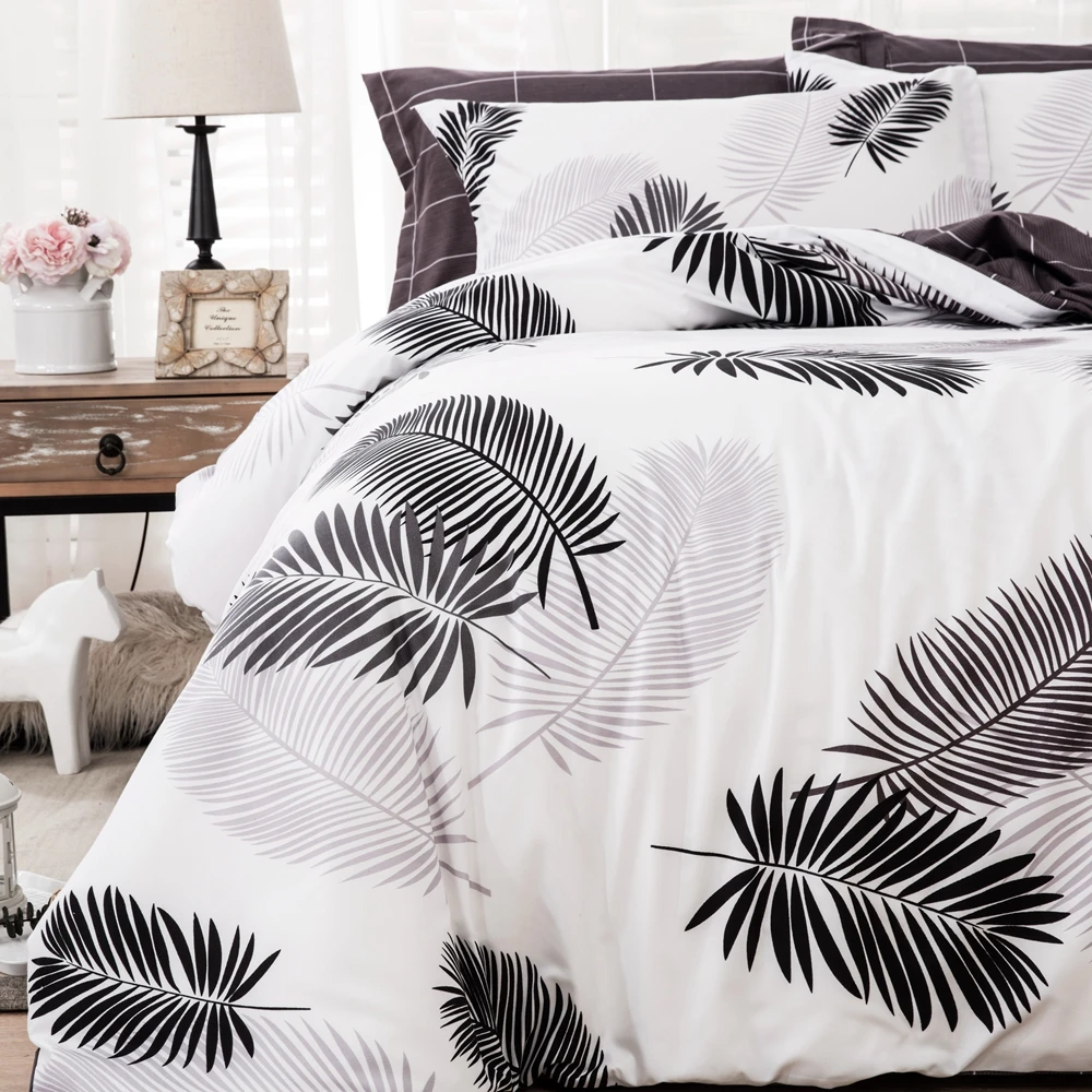 

Brief leaf Bedding Sets Polyester Duvet/Quilt Cover Pillowcases King Size 3PCS