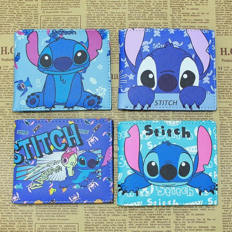 

Disney Star Baby Stitch Spiderman Cartoon Coin Purse Short Stitch Anime Cute Student Children Male Zipper Wallet