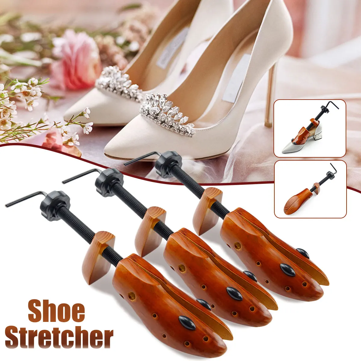 Shoe Stretcher Men Women Stretch Width Length Shoe Tree Expander S31-35-Pink for Women Men High Heel Flats Adjustable Shoe Stretcher