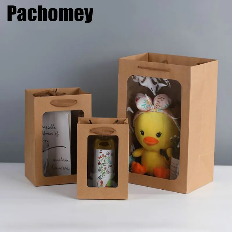 

12 шт./лот пакеты из крафт-бумаги, коричневые с окошком, стоячие одноразовые пакеты, пакеты для упаковки чая, кофе, зерен, конфет 21022801