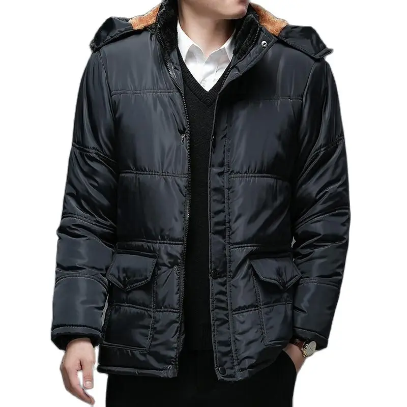 

M.Y.FANTASY 2021 Thick Velvet Warm New Brand Casual Fashion Parka Padded Jacket With Hood Men Windproof Windbreaker Winter Coats