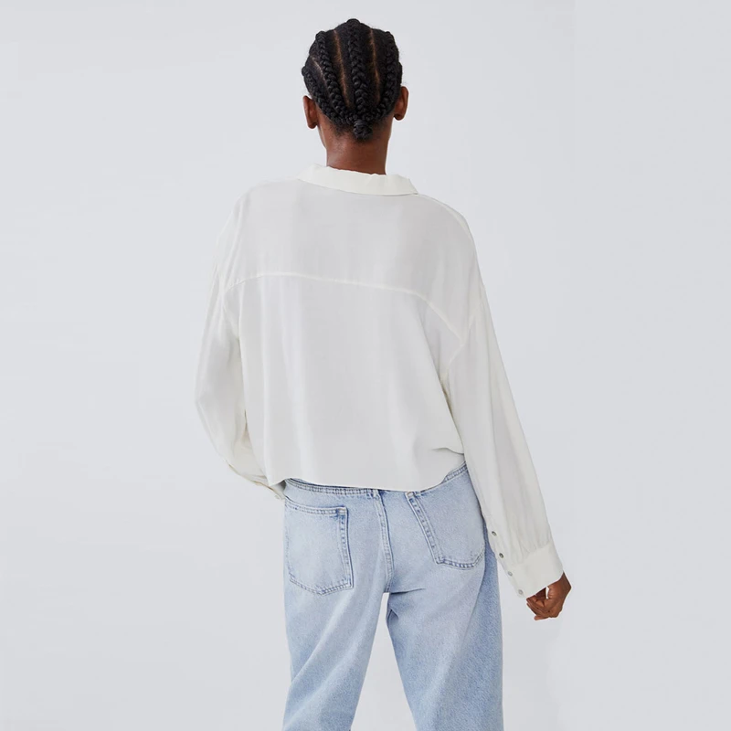 KISSMILK 2020 Design Lapel Character Print White Plus Size Long Sleeve Pleated Loose Printed Shirt |