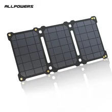 ALLPOWERS Portable Solar Panel 5V 21W Mobile Phone Power Bank USB Charger Outdoor Camping Foldable Solar Cells Battery Charger