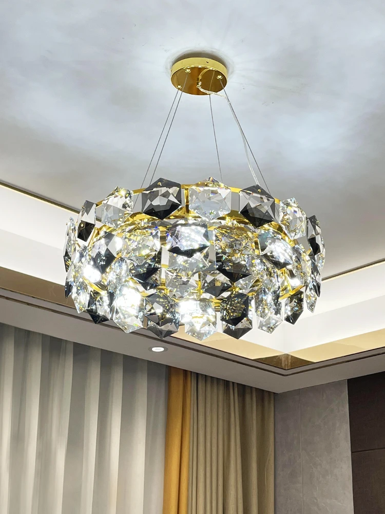 

Хрустальная люстра в стиле постмодерн, простая лампа в скандинавском стиле для гостиной, столовой, спальни, роскошный креативный светильни...