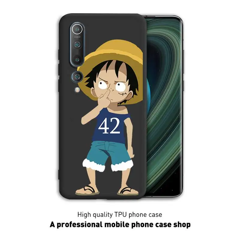 

One Piece Phone Case Black Cover For Xiaomi 6X 8 8Lite 9T 10 10Lite Note 8 8T 9Pro 9Promax Cases