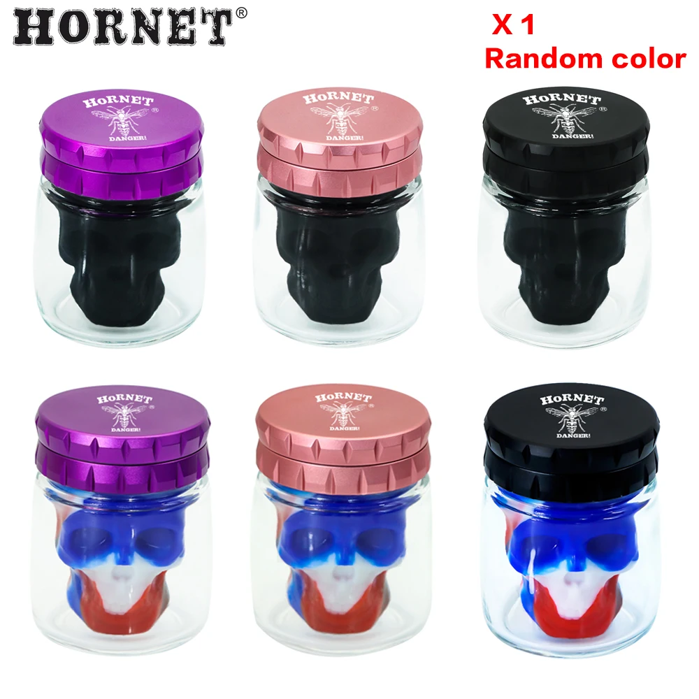 

HORNET Aluminum Herb Grinder 67MM 4Layers Tobacco Herbal Grinder Smoking Crusher With Silicone And Glass Storage Tank Function