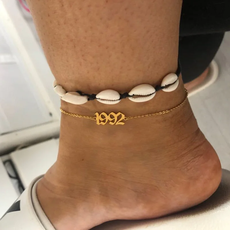 Ножной браслет из нержавеющей стали на выбор для детей от 90 до 2020 лет английском