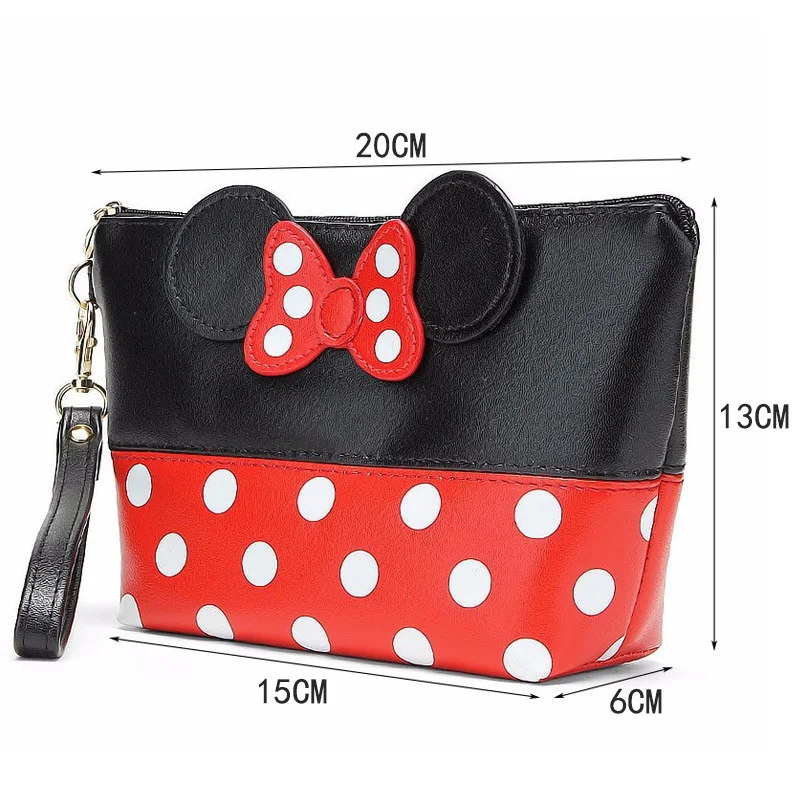 Кошелек для монет Disney Minnie дорожная косметичка чехол косметики с бантом Женская