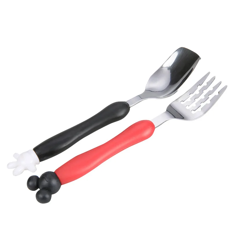 

Cartoon Stainless Steel Children Dinner Spoon Forks Child Quality Scoop Kids Tableware Cutlery Set Food Dining Dinnerware Set