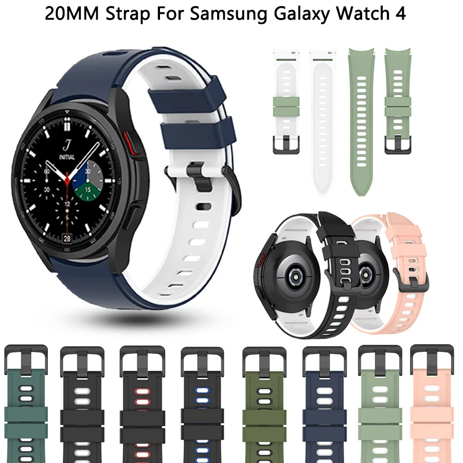 

Silicone Sports Strap For Samsung Galaxy Watch 4 44mm 40mm Original band For Galaxy Watch 4 Classic 46mm 42mm Bracelet Correa
